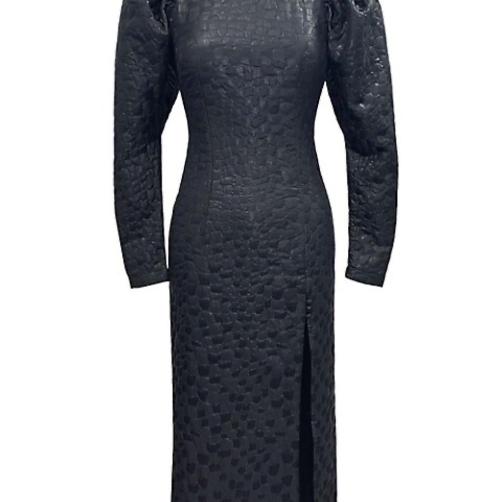 Birger Christensen ROTATE Theresa dress with balloon sleeve & front slit Size 4